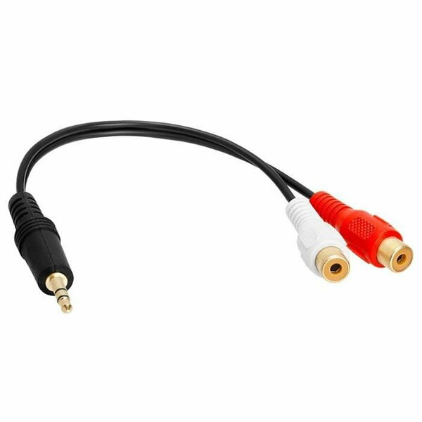 Cmple 3.5 mm Mini Plug to 2 RCA Female Audio Stereo Adapter - 6 in. 102-N
